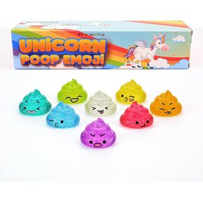 Unicorn Mini Toys in Gift Box - Party Favors - 30 pcs - Glitter Poop Emoji Party Supplies - Shimmering Rainbow Emoji Mini Toys - Vending Machine