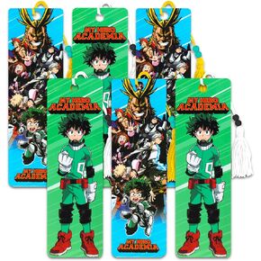My Hero Academia Bookmarks - 6 Premium Bookmarks with Tassels | Officially Licensed My Hero Academia Party Favors