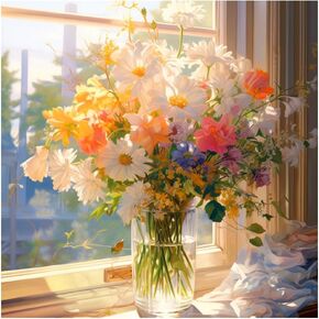 AMORARS Diamond Painting Kit for Adults, 5D Flower Diamond Art Beginners - DIY Full Diamond Dot Gem Art Paintings, Suitable Gifts, and Home Decoration Crafts, 12x12Inch