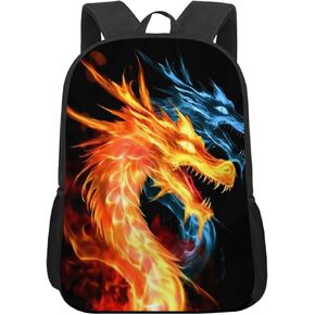 Funny Backpack Dragon Backpack Aesthetic Bookbag Black Simple Modern Lightweight Backpack With Mesh Side Pocket Large Laptop Backpack