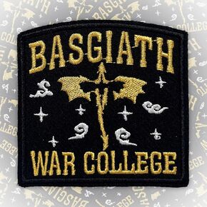 Basgiath War College Patch 3 Inches Funny Golden Dragon, Fourth Wing Iron On/Sew On Embroidery Fabric Applique Patches for Trucker Hats Clothes Backpack DIY Accessories Coworkers Friends Mom Gifts