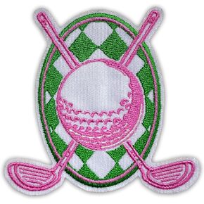Play Golf Patch 3 Inches Golf Ball, Golf Course, Sports, Fitness Gifts for Dad Iron On/Sew On Embroidery Fabric Applique Patches for Trucker Hat Clothes Backpack DIY Golf Accessories Friend Dad Gift