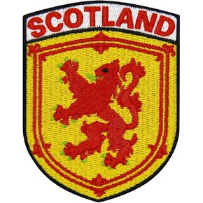 EmbTao Scotland Coat of Arms Embroidered Emblem Scottish Cross Lion Shield Iron On Sew On Patch