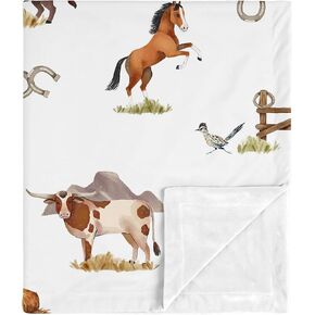 تصميمات سويت جوجو وايلد ويست باندانا بيبي بوي يتلقى بطانية قماط آمنة لحديثي الولادة أو الأطفال الصغار، عربة مقعد سيارة ناعمة من مينكي - أحمر رعاة البقر في جنوب غرب البلاد in Kuwait