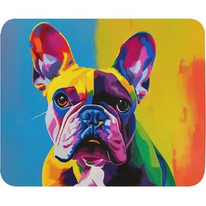 Print Mouse Pad | Cute Colorful French Bulldog | Rectangular Style Anti-Slip Rubber Mousepad | Gaming | Office | Rubber, Polyester Fabric | 8.66 x 7.08 in | Computer | Gift, Medium