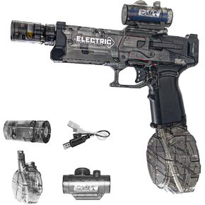 Electric Water Gun with Lights, Water Guns for Adults, Large Capacity High Powered Squirt Electric Water Gun, Range 28-32 FT, Summer Water Pistol Toys for Pool Party Beach Outdoor