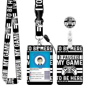 ID Badge Holder with Lanyard Fashionable ID Card Holders with Retractable Lanyards Soft Fiber Metal Clip Sturdy Buckle for Key Wallet Work Nurse Teacher (Cute Shark)