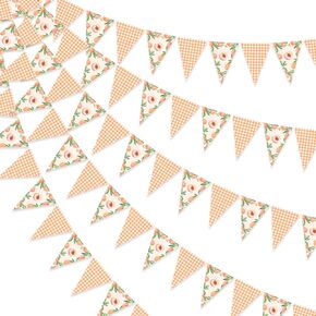 Kreatwow Peach Party Banner Sweet Peach Party Decorations Pennant Banner One Sweet Peach Birthday Supplies Fruit Theme Birthday Hanging Banner for First Bday Baby Shower Bachelorette