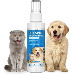 Hot Spot Treatment for Dogs Cats, Anti Itch Spray for Dogs, Relive Scratching, Rashes, Sores, Itchy Skin, Gentle & Safe for Pets, 120ml
