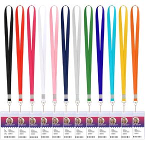 12 PCS Cruise Lanyards for ID Badges, Durable Lanyards with Waterproof ID Holder, Lanyards with ID Badge Holder for Cruise Ship Cards, Office, School