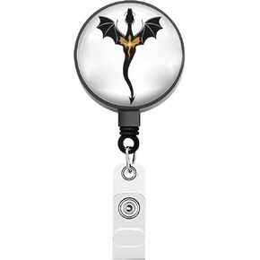 BEKECH Dragon Rider Retractable Badge Holder Bookish Badge Reel Books Lover Gifts Books Smut Reader ID Card Holder