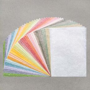 Assorted A4 Pastel-tone Mulberry Paper Set (40 Sheets) | Premium Decorative Paper for Scrapbooking, Card Making, Collage, Mixed Media Crafts, and DIY Projects