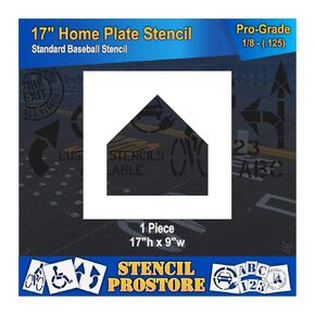 Athletic Marking Stencil - 17 inch -Baseball Home Plate Diamond Stencil - 17" x 9" x 17" - 1/8" (128 mil) - Pro-Grade