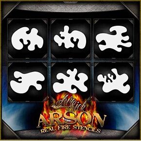 Arson Mini Real Fire Set AirSick Airbrush Stencil Template
