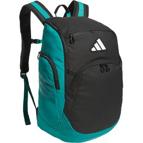 adidas Select Basketball Backpack for Men and Women, Premium Sports Bag, Black/Pure Teal Green, One Size