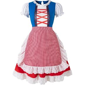 Girls Oktoberfest Costume German Dirndl Dress Kids Beer Maid Cosplay Outfits