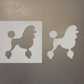 Poodle 2 Reusable Mylar Stencil - Art Craft Supplies 4 Inch