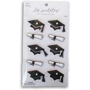 Graduation Icons 3D Dimensional Stickers for Crafts, Cardmaking, Scrapbooks & More – 10 Pc