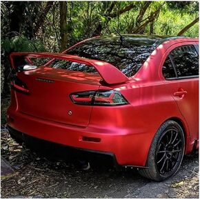 Compatible for Mitsubishi Lancer Evo ABS Plastic Unpainted Color Rear Spoiler Wing Trunk Lid Cover Car Styling(Black)