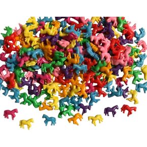 Bright Plastic Novelty Horse Bead Mix - DIY Craft Bracelets Necklaces - 75 Grams