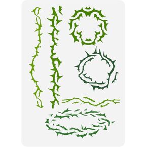 FINGERINSPIRE Thorny Undergrowth Stencil 8.3x11.7inch - Plastic PET Material - DIY Painting Stencil for Wood, Canvas, Fabric