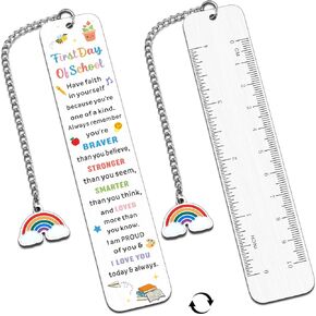 Back to School Gifts for Students Back to School Supplies for Girls Boys Metal Ruler Bookmark First Day of Kindergarten Gifts for Kids Classroom Teacher Back to School 1st Grade Gift for Daughter Son