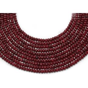 Genuine Ruby 3.5-4mm Faceted Rondelle Beads 16" Strand