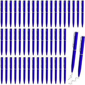 50 Pcs Small Ballpoint Pens, 4 Inch Mini Pens Bulk, for Pocket Notebooks and Notepads, Black Ink (Silver)