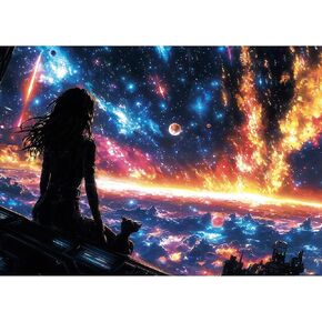 500 Piece Puzzles for Adults,Space Jigsaw Puzzle,Galaxy Planet Jigsaw Puzzles 500 Pieces,Solar System Creative Games and Easter Gifts Home Decor Toy for Adults Elders (20.5"x14.9"), 1:1 Poster