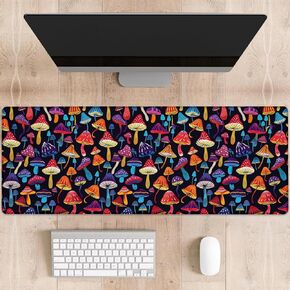 Elegant Fox Gaming Mouse Pad, Fox with Flowers and Butterflies Large Desk Mat for Computer, Extended Keyboard Laptop Mouse Pads 31.5×11.8in, Non Slip Rubber Mousepad for Office Decor Gifts
