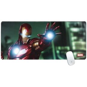 Skinit Extra Large Gaming Mouse Pad - Officially Licensed Tony Stark Iron Man Design with Stitched Edges, Waterproof, Non-Slip Rubber Base, Desk Mat for Keyboard & Mouse, 35.75" x 15.4" inches