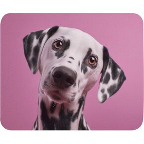 Print Mouse Pad Portrait of a Dalmatian Dog on a Pink Background Rectangular Style Anti-Slip Rubber Mousepad Gaming Office Rubber Polyester Fabric 8.66 x 7.08 in Computer Gift