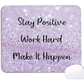 Purple Inspirational Mouse Pad - Inspirational Mental Health Office Desk Decor Accessories, Non-Slip Rubber Base Motivational Mousepad for Wireless Mouse 7.9x9.5 Inch