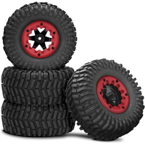 2.2 Beadlock Wheels and Tires, daitoku RC 2.2 Beadlock Wheels Set for Traxxas Slash 4x4 RC Rally Truck Car (4pcs)