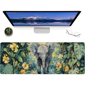 Potted Plant Branch Gaming Mouse Pad,12x31.5in Non-Slip Rubber Botanical Desk Mat,Large Extended Minimalist Mousepad for Office Home Laptop,Mice Pads Gifts,Game Lover Deskmat Decor in Kuwait