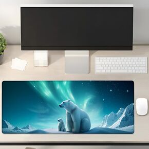 Fishing Gaming Mouse Pad Gifts 31.5" x 11.8", Non-Slip Rubber Base MousePads for Computers Laptop School Office Home Accessories Decor, Mouse Pad, Keyboard Desk Mat