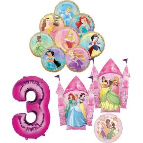 Princess Theme 3rd Birthday Party Supplies 8 Princesses Balloon Bouquet Decorations
