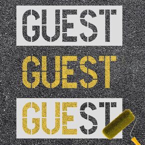 2pcs Guest Parking Stencil, 6in Parking Lot Template Plastic Letter Stencils Spray Painting Guest Parking Sign for Parking Lot Concrete Curb Asphalt Reserved Guest Spaces