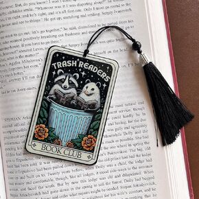 Funny Acrylic Bookmark Cute Raccoon Opossum Bookmarks for Women with Tassel Book Lovers Gifts Best Friend Sister Book Marks for Reading Women Accessories