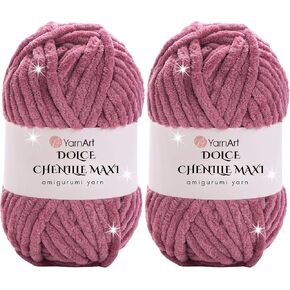 2 Skein Yarn Art Chenille Yarn, Velvet Yarn, Super Soft Fluffy Bulky 5, for Knitting Crocheting Crafting Blanket Amigurumi, Soft Velvet Baby, Durable, 100gr x 2, 100yards x 2, Dark Green (574) in Kuwait