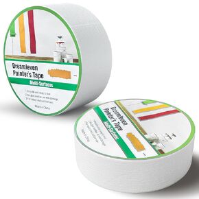 2 Inch White Painter's Tape with Adhesive for Multi-Surface,General Purpose White Masking Tape for Wall Painting,Labeling,DIY Projects&Crafts,Automotive,Easy Peel and Remove, No Residue 60 Yards
