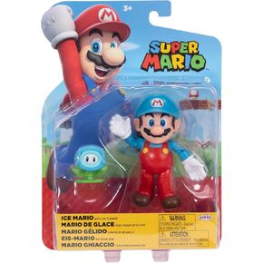 Nintendo Super Mario 4-Inch Ice Mario Poseable Figure with Ice Flower Accessory. Ages 3+ (Officially licensed)