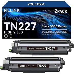 TN227 for Brother TN227 TN-227BK TN223 Toner Cartridge Used with MFC-L3770CDW HL-L3270CDW HL-L3290CDW HL-L3230CDN HL-L3210CW MFC-L3710CDW HL-L3230CDW MFC-L3750CDW Printer- 2PK High Yield