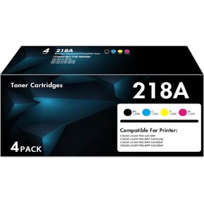 218A Toner Cartridges 4 Pack with Chip| Compatible Replacement for 218A W2180A Toner 218X W2180X Ink Cartridges Works with Color LaserJet Pro 3201dw MFP 3301 Series 3301fdw 3301sdw 3301cdw Printer