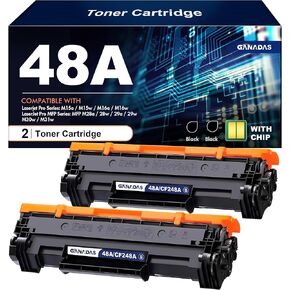 48A CF248A High Yield Black - 48A CF248A Toner Cartridge - Replacement for Laserjet Pro M15w M29w MFP M28w M28a M29a M30w M31w M15a M16a M16w Printer（Black，2 Pack）