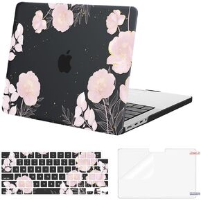 MOSISO Compatible with MacBook Pro 14 inch Case 2025 2024 2023 2022 2021 M4 M3 M2 M1 A3112 A3185 A3401 A2918 A2992 A2779 A2442, Plastic Hard Shell Case&Keyboard Cover&Screen Film, Pink Flowers Blossom
