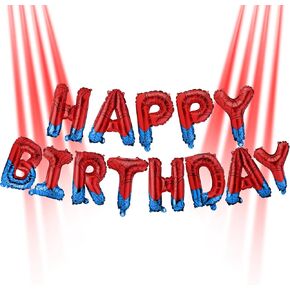 Spider Theme Happy Birthday Banner Party Decorations Balloons Letters Signs Superhero Party birthday party Supplies for Boy