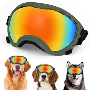 Dog Goggles,UV Protection Dog Sunglasses for Medium-Large Breed,Dogs Eye Protection with Adjustable Strap (Pink)