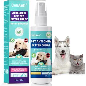 Bitter Apple Spray for Dogs 118 ML - Stop Chewing & Licking, Puppy Training Aid, No Chew Deterrent for Furniture, Shoes, Wounds - Safe Formula for Indoor & Outdoor Use
