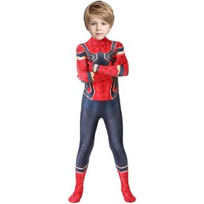 Kids Superhero Costumes Spandex Jumpsuit with Mask - Halloween Elastic Cosplay Suit Bodysuit for Boys